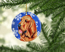 Bloodhound Winter Snowflake Holiday Ornament - Round Ceramic Ornament – Artist-Designed Keepsake Decoration LH9286
