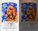 Bloodhound Winter Snowflakes Holiday Ceramic Night Light LH9286CNL