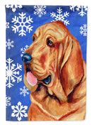 Bloodhound Winter Snowflakes Holiday Garden Flag – Decorative Outdoor Yard Flag