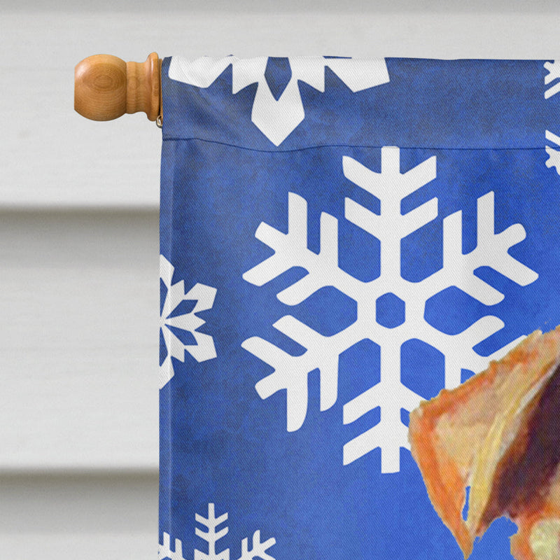 Airedale Winter Snowflakes Holiday Flag Canvas House Size