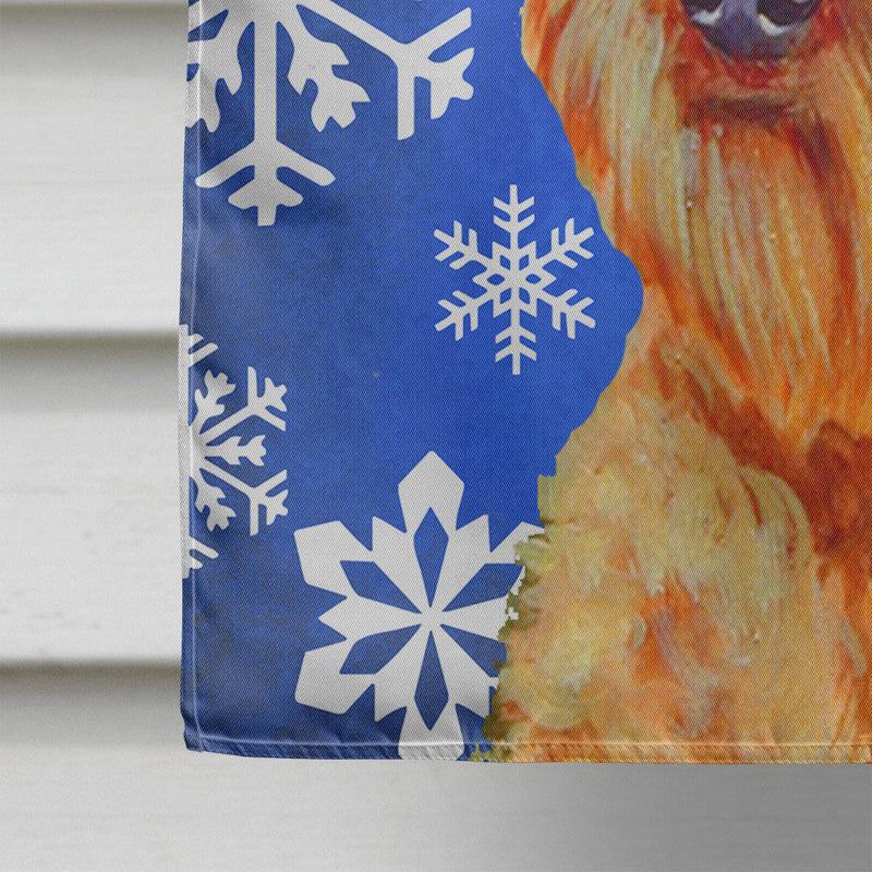 Airedale Winter Snowflakes Holiday Flag Canvas House Size