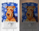 Airedale Winter Snowflakes Holiday Ceramic Night Light LH9291CNL