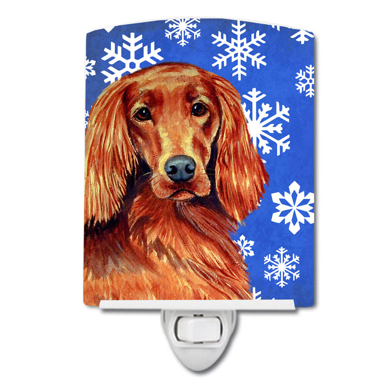 Irish Setter Winter Snowflakes Holiday Ceramic Night Light LH9299CNL