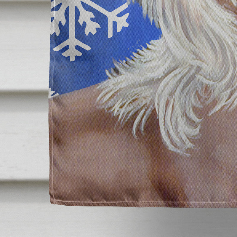 Chinese Crested Winter Snowflakes Holiday Flag Canvas House Size