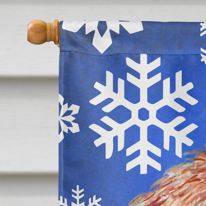 Petit Basset Griffon Vendeen Winter Snowflakes Holiday Flag Canvas House Size