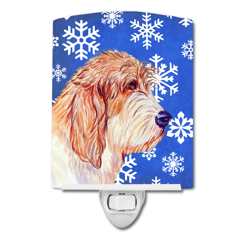 Petit Basset Griffon Vendeen Winter Snowflakes Holiday Ceramic Night Light LH9307CNL