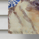 Norwegian Elkhound Winter Snowflakes Holiday House Flag 28x40 Porch Sleeve Pole Decorative Outside Yard Banner Artwork Wall Hanging, Polyester