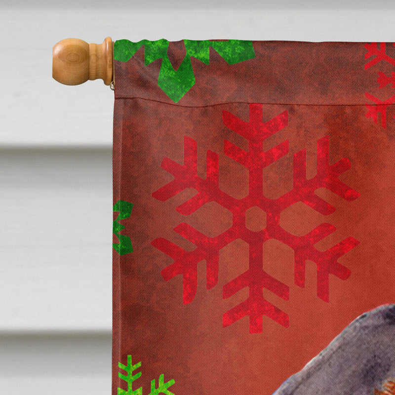 Dachshund Red Green Snowflake Holiday Christmas Flag Canvas House Size