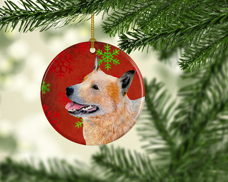 Australian Cattle Dog Red Snowflake Holiday Christmas Ceramic Ornament LH9317