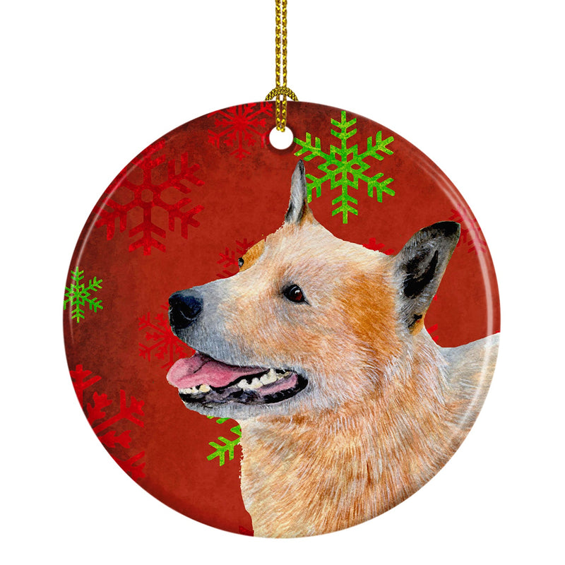 Australian Cattle Dog Red Snowflake Holiday Christmas Ceramic Ornament LH9317