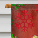 Vizsla Red and Green Snowflakes Holiday Christmas House Flag 28x40 Porch Sleeve Pole Decorative Outside Yard Banner Artwork Wall Hanging, Polyester