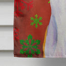 Whippet Red and Green Snowflakes Holiday Christmas House Flag 28x40 Porch Sleeve Pole Decorative Outside Yard Banner Artwork Wall Hanging, Polyester