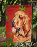 Bloodhound Red and Green Snowflakes Holiday Christmas Garden Flag – Decorative Outdoor Yard Flag