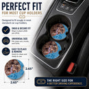 Blue Newfoundland Set of 2 Cup Holder Car Coasters Absorbent Round Sandstone Coasters Gifts for Men or Women, 2.5, Multicolor