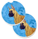 Blue Great Dane Car Coasters – Set of 2 - Absorbent Stone with Fun & Functional Artwork LH9355BUCARC