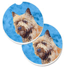 Blue Cairn Terrier Car Coasters – Set of 2 - Absorbent Stone with Fun & Functional Artwork LH9365BUCARC