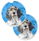 Blue English Setter Car Coasters – Set of 2 - Absorbent Stone with Fun & Functional Artwork LH9367BUCARC