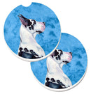 Blue Great Dane Car Coasters – Set of 2 - Absorbent Stone with Fun & Functional Artwork LH9371BUCARC