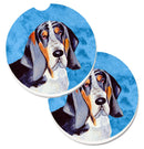 Blue Basset Hound Car Coasters – Set of 2 - Absorbent Stone with Fun & Functional Artwork LH9372BUCARC
