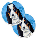 Blue Basset Hound Car Coasters – Set of 2 - Absorbent Stone with Fun & Functional Artwork LH9374BUCARC