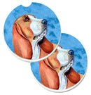 Blue Basset Hound Car Coasters – Set of 2 - Absorbent Stone with Fun & Functional Artwork LH9377BUCARC
