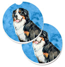 Blue Bernese Mountain Dog Car Coasters – Set of 2 - Absorbent Stone with Fun & Functional Artwork LH9379BUCARC