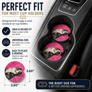 Pink Bernese Mountain Dog Set of 2 Cup Holder Car Coasters Absorbent Round Sandstone Coasters Gifts for Men or Women, 2.5, Multicolor