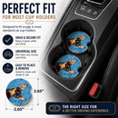 Blue Min Pin Set of 2 Cup Holder Car Coasters Absorbent Round Sandstone Coasters Gifts for Men or Women, 2.5, Multicolor