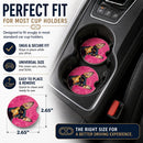 Pink Min Pin Set of 2 Cup Holder Car Coasters Absorbent Round Sandstone Coasters Gifts for Men or Women, 2.5, Multicolor