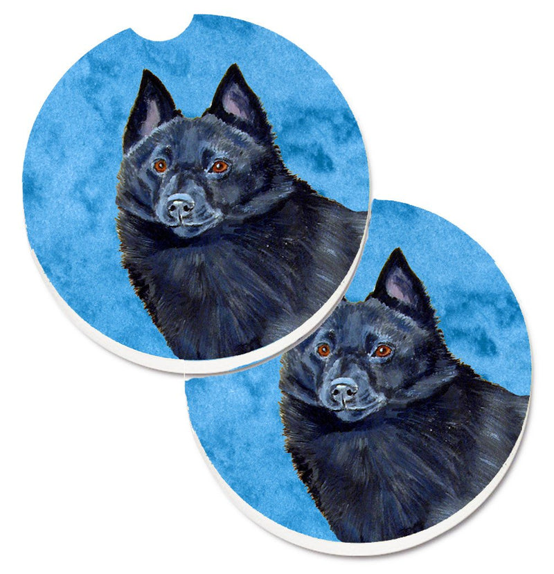 Blue Schipperke Car Coasters – Set of 2 - Absorbent Stone with Fun & Functional Artwork LH9384BUCARC