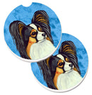Blue Papillon Car Coasters – Set of 2 - Absorbent Stone with Fun & Functional Artwork LH9390BUCARC