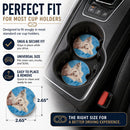 Blue Chinese Crested Set of 2 Cup Holder Car Coasters Absorbent Round Sandstone Coasters Gifts for Men or Women, 2.5, Multicolor