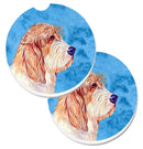 Blue Petit Basset Griffon Vendeen Car Coasters – Set of 2 - Absorbent Stone with Fun & Functional Artwork LH9397BUCARC