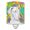 Great Dane Easter Eggtravaganza Ceramic Night Light Compact, UL-Certified, Ideal for Bedroom, Bathroom, Nursery, Hallway, Kitchen, 6x4x3, Multicolor