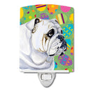 Bulldog English Easter Eggtravaganza Ceramic Night Light Compact, UL-Certified, Ideal for Bedroom, Bathroom, Nursery, Hallway, Kitchen, 6x4x3, Multicolor