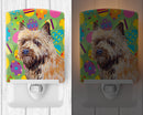 Cairn Terrier Easter Eggtravaganza Ceramic Night Light Compact, UL-Certified, Ideal for Bedroom, Bathroom, Nursery, Hallway, Kitchen, 6x4x3, Multicolor