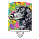 Flat Coated Retriever Easter Eggtravaganza Ceramic Night Light Compact, UL-Certified, Ideal for Bedroom, Bathroom, Nursery, Hallway, Kitchen, 6x4x3, Multicolor