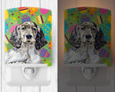 English Setter Easter Eggtravaganza Ceramic Night Light Compact, UL-Certified, Ideal for Bedroom, Bathroom, Nursery, Hallway, Kitchen, 6x4x3, Multicolor