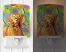 Vizsla Easter Eggtravaganza Ceramic Night Light Compact, UL-Certified, Ideal for Bedroom, Bathroom, Nursery, Hallway, Kitchen, 6x4x3, Multicolor