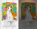 Whippet Easter Eggtravaganza Ceramic Night Light Compact, UL-Certified, Ideal for Bedroom, Bathroom, Nursery, Hallway, Kitchen, 6x4x3, Multicolor