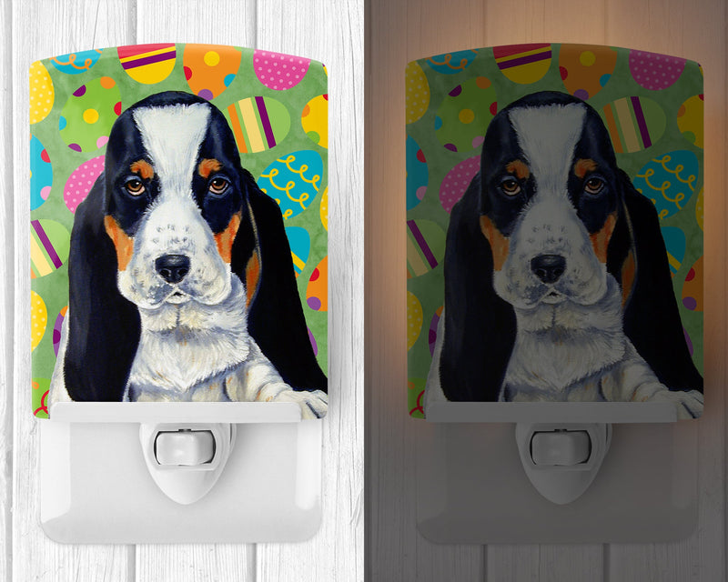 Basset Hound Easter Eggtravaganza Ceramic Night Light LH9419CNL