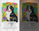 Bernese Mountain Dog Easter Eggtravaganza Ceramic Night Light Compact, UL-Certified, Ideal for Bedroom, Bathroom, Nursery, Hallway, Kitchen, 6x4x3, Multicolor