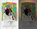 French Bulldog Easter Eggtravaganza Ceramic Night Light Compact, UL-Certified, Ideal for Bedroom, Bathroom, Nursery, Hallway, Kitchen, 6x4x3, Multicolor