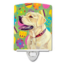 Labrador Easter Eggtravaganza Ceramic Night Light Compact, UL-Certified, Ideal for Bedroom, Bathroom, Nursery, Hallway, Kitchen, 6x4x3, Multicolor