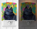 Schipperke Easter Eggtravaganza Ceramic Night Light Compact, UL-Certified, Ideal for Bedroom, Bathroom, Nursery, Hallway, Kitchen, 6x4x3, Multicolor