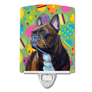 French Bulldog Easter Eggtravaganza Ceramic Night Light Compact, UL-Certified, Ideal for Bedroom, Bathroom, Nursery, Hallway, Kitchen, 6x4x3, Multicolor