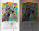 Weimaraner Easter Eggtravaganza Ceramic Night Light Compact, UL-Certified, Ideal for Bedroom, Bathroom, Nursery, Hallway, Kitchen, 6x4x3, Multicolor