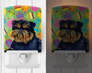 Brussels Griffon Easter Eggtravaganza Ceramic Night Light Compact, UL-Certified, Ideal for Bedroom, Bathroom, Nursery, Hallway, Kitchen, 6x4x3, Multicolor