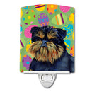 Brussels Griffon Easter Eggtravaganza Ceramic Night Light Compact, UL-Certified, Ideal for Bedroom, Bathroom, Nursery, Hallway, Kitchen, 6x4x3, Multicolor