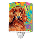 Irish Setter Easter Eggtravaganza Ceramic Night Light Compact, UL-Certified, Ideal for Bedroom, Bathroom, Nursery, Hallway, Kitchen, 6x4x3, Multicolor
